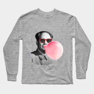 MAO ZEDONG with pink bubble gum Long Sleeve T-Shirt